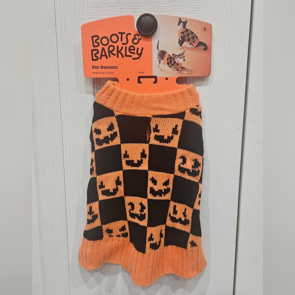 NWT Pet Halloween Checkered Pumpkin Sweater Costume Size S NEW - Picture 2 of 8